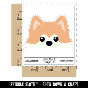 Peeking Akita Inu Dog Waterproof Vinyl Phone Tablet Laptop Water Bottle Car Window Bumper Decal Sticker Set - 5 Pack