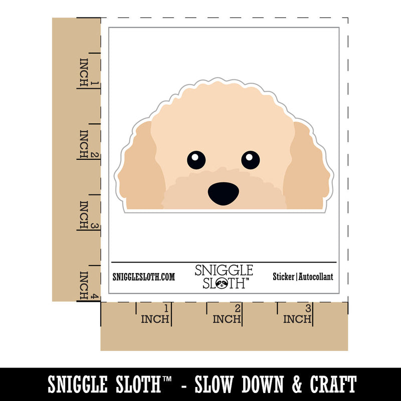 Peeking Apricot Toy Poodle Dog Waterproof Vinyl Phone Tablet Laptop Water Bottle Car Window Bumper Decal Sticker Set - 5 Pack