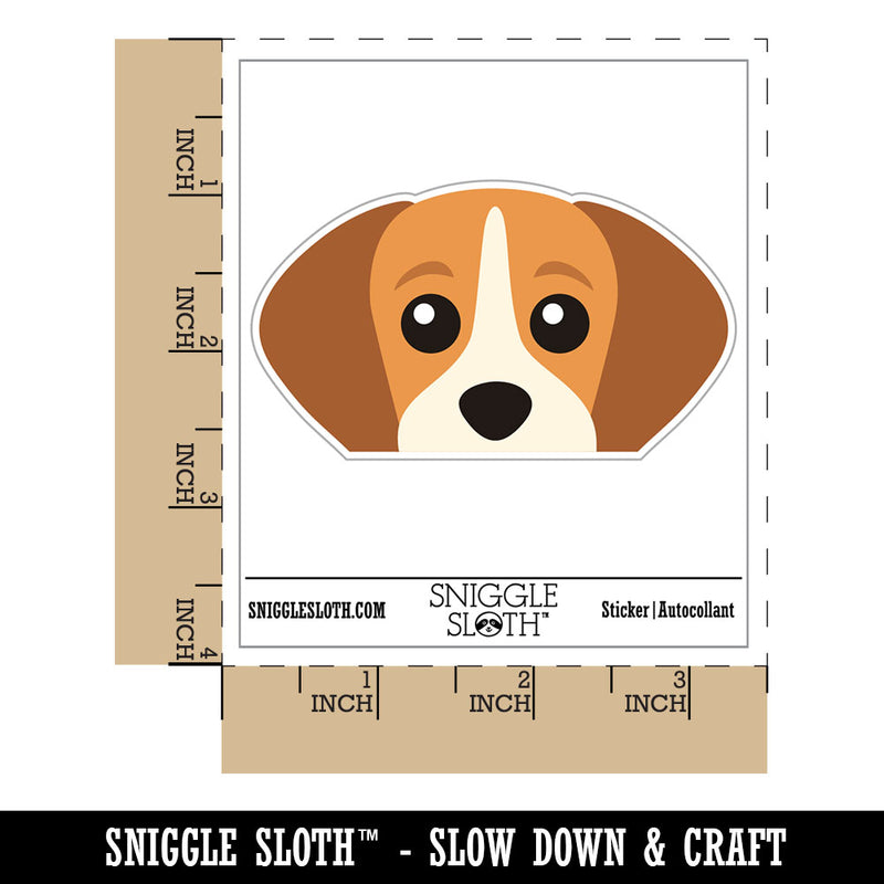 Peeking Beagle Dog Waterproof Vinyl Phone Tablet Laptop Water Bottle Car Window Bumper Decal Sticker Set - 5 Pack