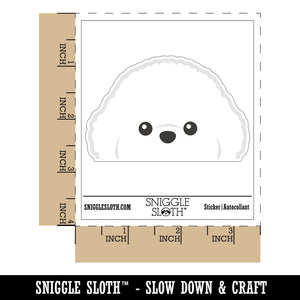 Peeking Bichon Frise Dog Waterproof Vinyl Phone Tablet Laptop Water Bottle Car Window Bumper Decal Sticker Set - 5 Pack