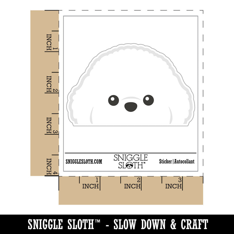 Peeking Bichon Frise Dog Waterproof Vinyl Phone Tablet Laptop Water Bottle Car Window Bumper Decal Sticker Set - 5 Pack