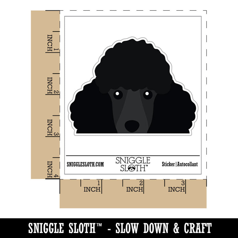 Peeking Black Poodle Dog Waterproof Vinyl Phone Tablet Laptop Water Bottle Car Window Bumper Decal Sticker Set - 5 Pack