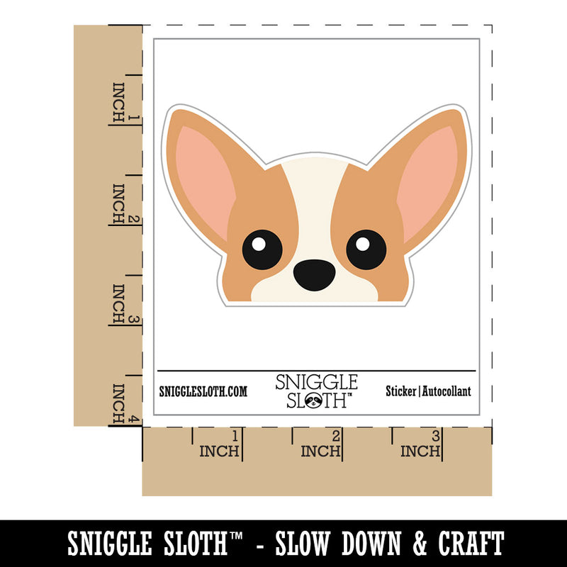 Peeking Chihuahua Dog Waterproof Vinyl Phone Tablet Laptop Water Bottle Car Window Bumper Decal Sticker Set - 5 Pack