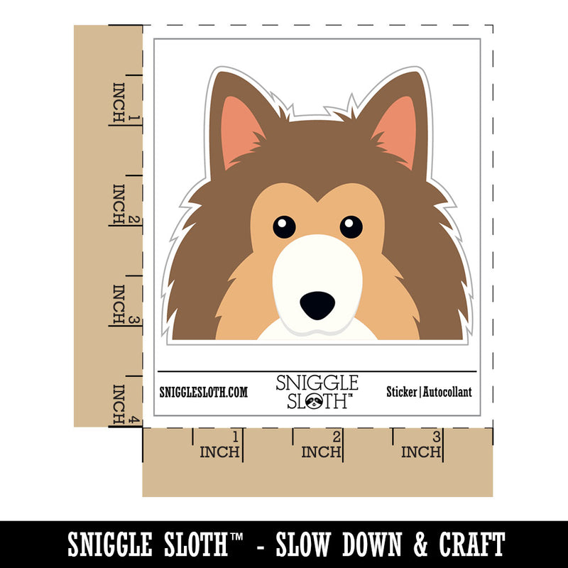 Peeking Collie Dog Waterproof Vinyl Phone Tablet Laptop Water Bottle Car Window Bumper Decal Sticker Set - 5 Pack
