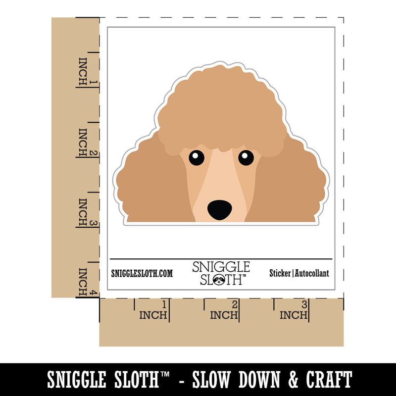 Peeking Cream Poodle Dog Waterproof Vinyl Phone Tablet Laptop Water Bottle Car Window Bumper Decal Sticker Set - 5 Pack