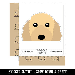 Peeking Goldendoodle Dog Waterproof Vinyl Phone Tablet Laptop Water Bottle Car Window Bumper Decal Sticker Set - 5 Pack