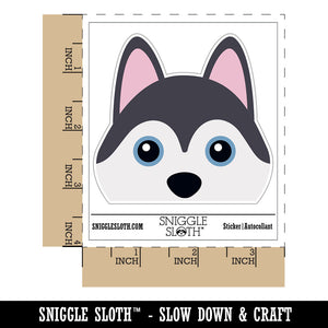 Peeking Husky Dog Waterproof Vinyl Phone Tablet Laptop Water Bottle Car Window Bumper Decal Sticker Set - 5 Pack