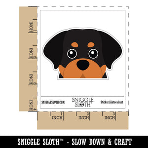 Peeking Rottweiler Dog Waterproof Vinyl Phone Tablet Laptop Water Bottle Car Window Bumper Decal Sticker Set - 5 Pack