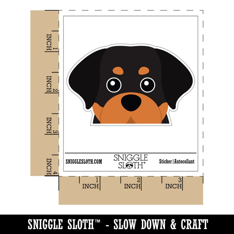 Peeking Rottweiler Dog Waterproof Vinyl Phone Tablet Laptop Water Bottle Car Window Bumper Decal Sticker Set - 5 Pack