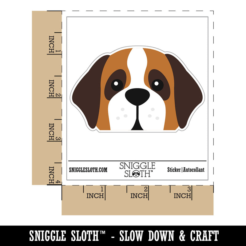 Peeking Saint Bernard Dog Waterproof Vinyl Phone Tablet Laptop Water Bottle Car Window Bumper Decal Sticker Set - 5 Pack