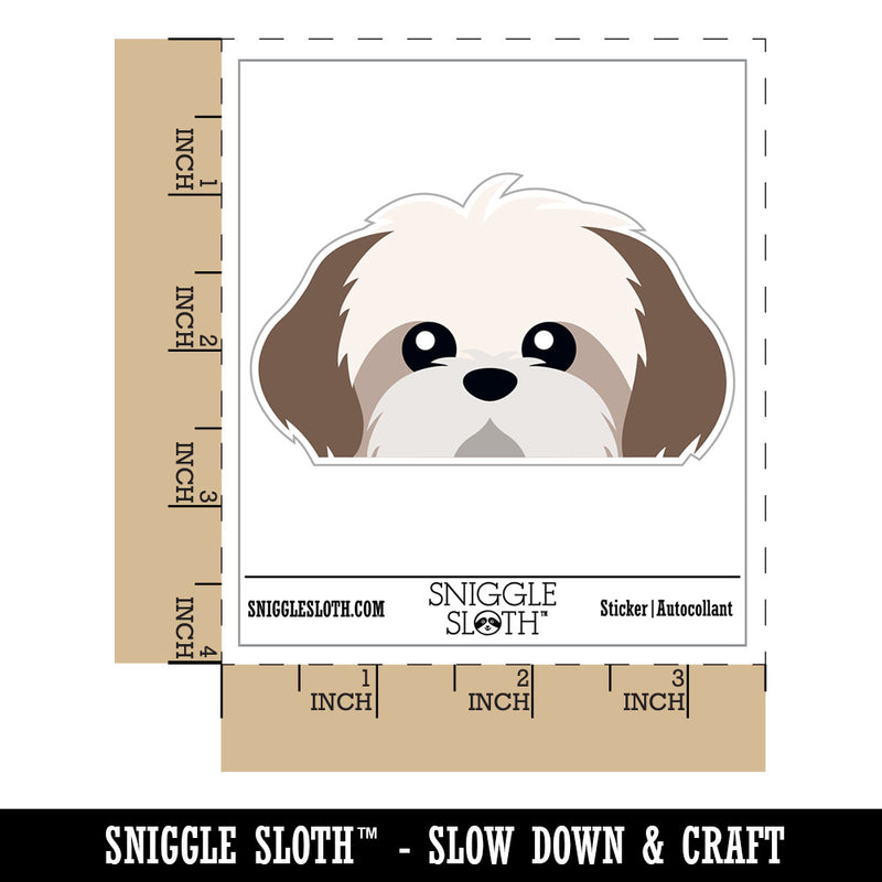 Peeking Shih Tzu Dog Waterproof Vinyl Phone Tablet Laptop Water Bottle Car Window Bumper Decal Sticker Set - 5 Pack