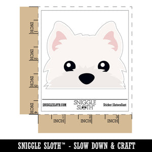 Peeking Westie West Highland Terrier Dog Waterproof Vinyl Phone Tablet Laptop Water Bottle Car Window Bumper Decal Sticker Set - 5 Pack