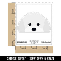 Peeking White Toy Poodle Dog Waterproof Vinyl Phone Tablet Laptop Water Bottle Car Window Bumper Decal Sticker Set - 5 Pack