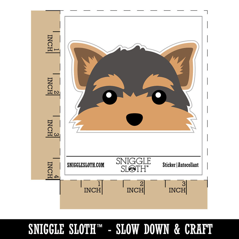 Peeking Yorkshire Terrier Yorkie Dog Waterproof Vinyl Phone Tablet Laptop Water Bottle Car Window Bumper Decal Sticker Set - 5 Pack