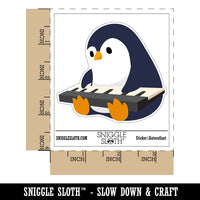 Penguin on Piano Keyboard Waterproof Vinyl Phone Tablet Laptop Water Bottle Car Window Bumper Decal Sticker Set - 5 Pack
