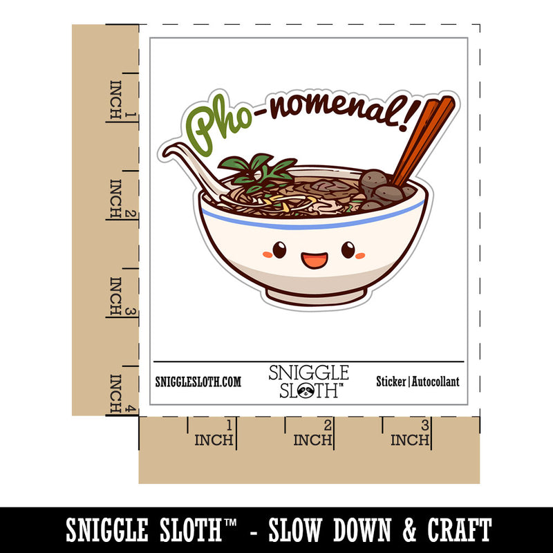 Phenomenal Bowl of Pho Vietnamese Noodles Waterproof Vinyl Phone Tablet Laptop Water Bottle Car Window Bumper Decal Sticker Set - 5 Pack