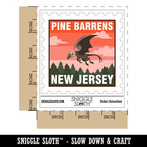 Pine Barrens New Jersey Devil Cryptid Monster Destination Waterproof Vinyl Phone Tablet Laptop Water Bottle Car Window Bumper Decal Sticker Set - 5 Pack