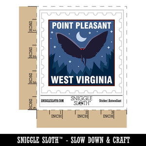 Point Pleasant West Virginia Mothman Cryptid Destination Waterproof Vinyl Phone Tablet Laptop Water Bottle Car Window Bumper Decal Sticker Set - 5 Pack