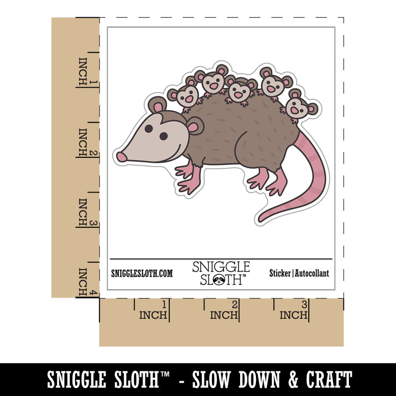 Possum Opossum Carrying Babies Waterproof Vinyl Phone Tablet Laptop Water Bottle Car Window Bumper Decal Sticker Set - 5 Pack
