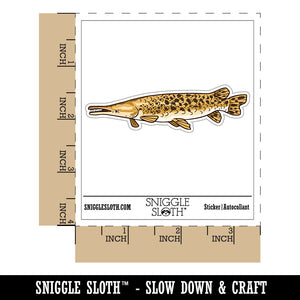 Realistic Alligator Gar Toothy Fish Waterproof Vinyl Phone Tablet Laptop Water Bottle Car Window Bumper Decal Sticker Set - 5 Pack