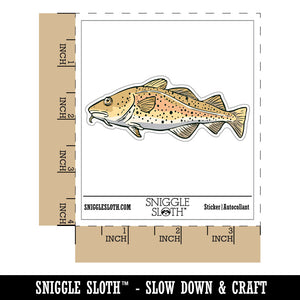 Realistic Atlantic Cod Spotted Fish Waterproof Vinyl Phone Tablet Laptop Water Bottle Car Window Bumper Decal Sticker Set - 5 Pack