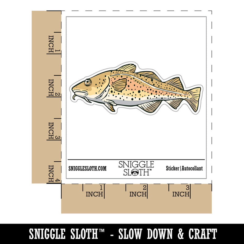 Realistic Atlantic Cod Spotted Fish Waterproof Vinyl Phone Tablet Laptop Water Bottle Car Window Bumper Decal Sticker Set - 5 Pack