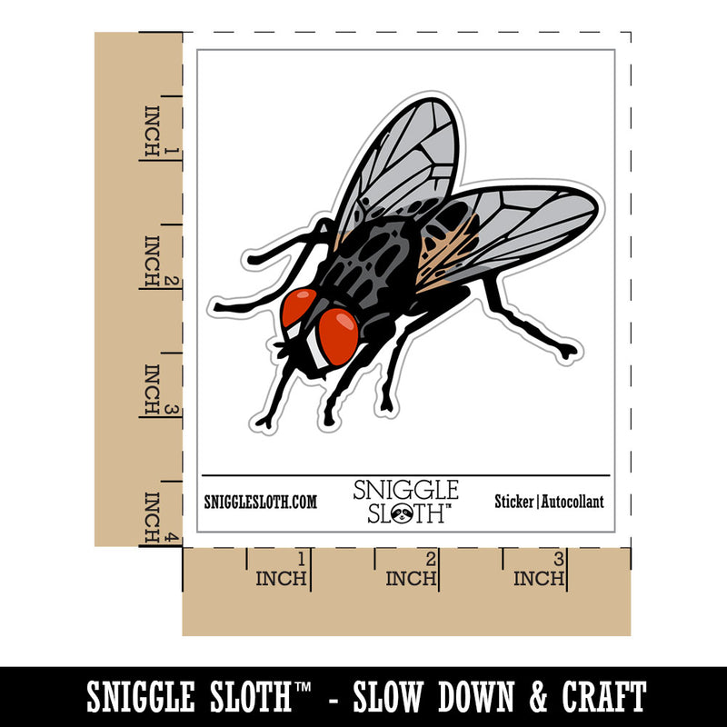 Realistic Housefly Fly Bug Insect Pest Waterproof Vinyl Phone Tablet Laptop Water Bottle Car Window Bumper Decal Sticker Set - 5 Pack
