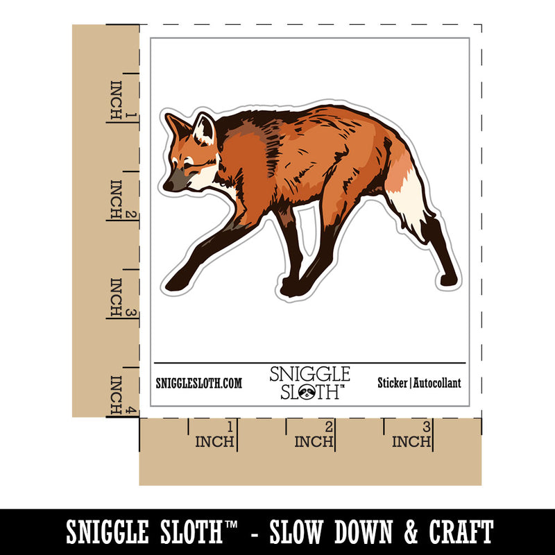 Realistic Maned Wolf South American Wild Canine Waterproof Vinyl Phone Tablet Laptop Water Bottle Car Window Bumper Decal Sticker Set - 5 Pack