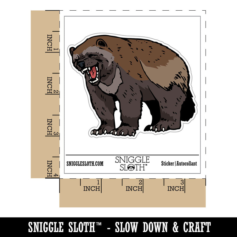 Realistic Snarling Wolverine Animal Waterproof Vinyl Phone Tablet Laptop Water Bottle Car Window Bumper Decal Sticker Set - 5 Pack