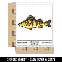 Realistic Yellow Perch Striped Fish Waterproof Vinyl Phone Tablet Laptop Water Bottle Car Window Bumper Decal Sticker Set - 5 Pack