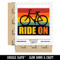 Ride on Bike Riding Cycle Waterproof Vinyl Phone Tablet Laptop Water Bottle Car Window Bumper Decal Sticker Set - 5 Pack