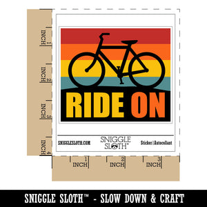 Ride on Bike Riding Cycle Waterproof Vinyl Phone Tablet Laptop Water Bottle Car Window Bumper Decal Sticker Set - 5 Pack