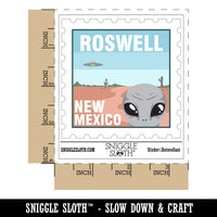Roswell New Mexico Destination Stamp Alien UFO Waterproof Vinyl Phone Tablet Laptop Water Bottle Car Window Bumper Decal Sticker Set - 5 Pack