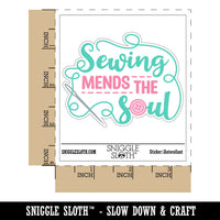 Sewing Mends the Soul Waterproof Vinyl Phone Tablet Laptop Water Bottle Car Window Bumper Decal Sticker Set - 5 Pack