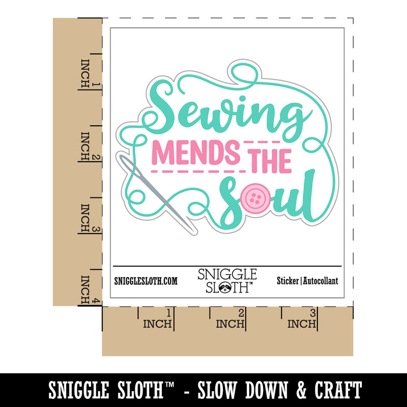 Sewing Mends the Soul Waterproof Vinyl Phone Tablet Laptop Water Bottle Car Window Bumper Decal Sticker Set - 5 Pack