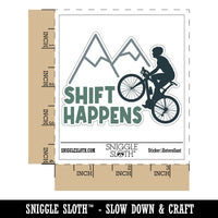 Shift Happens Bike Cycling Waterproof Vinyl Phone Tablet Laptop Water Bottle Car Window Bumper Decal Sticker Set - 5 Pack
