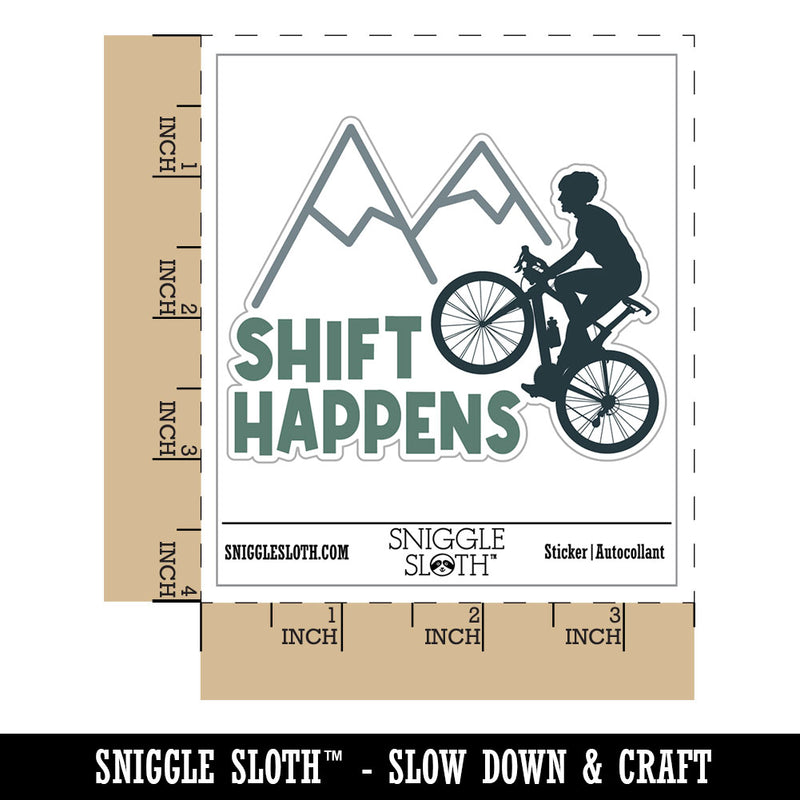 Shift Happens Bike Cycling Waterproof Vinyl Phone Tablet Laptop Water Bottle Car Window Bumper Decal Sticker Set - 5 Pack