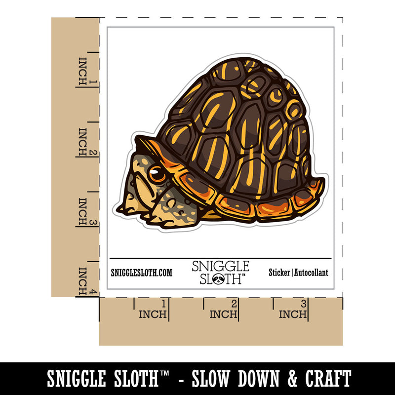 Shy Hiding Western Box Turtle Cartoon Waterproof Vinyl Phone Tablet Laptop Water Bottle Car Window Bumper Decal Sticker Set - 5 Pack