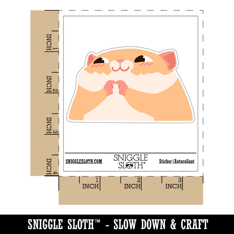 Shy Nervous Peeking Hamster Waterproof Vinyl Phone Tablet Laptop Water Bottle Car Window Bumper Decal Sticker Set - 5 Pack