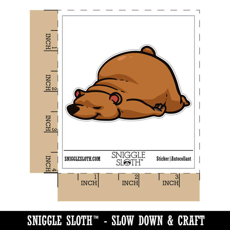 Sleeping Cartoon Bear Waterproof Vinyl Phone Tablet Laptop Water Bottle Car Window Bumper Decal Sticker Set - 5 Pack