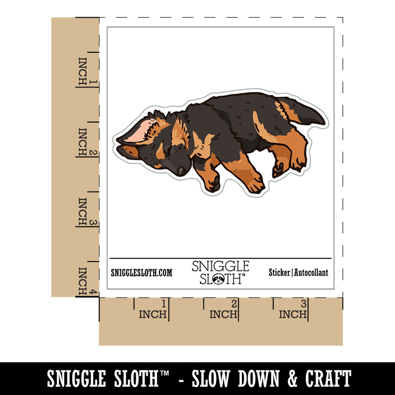 Sleeping German Shepherd Puppy Dog Cute Waterproof Vinyl Phone Tablet Laptop Water Bottle Car Window Bumper Decal Sticker Set - 5 Pack