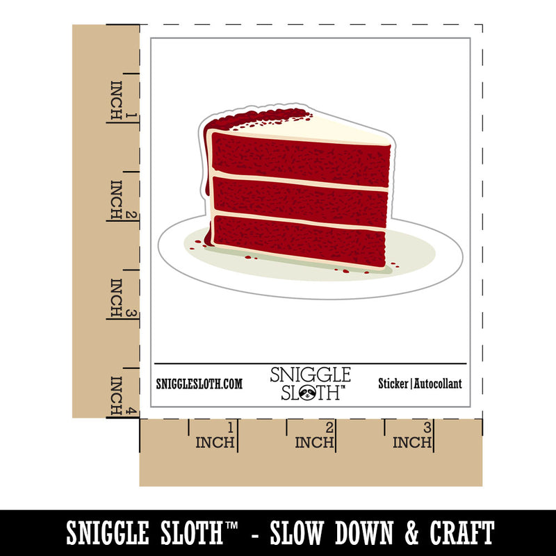 Slice of Decadant Red Velvet Cake Waterproof Vinyl Phone Tablet Laptop Water Bottle Car Window Bumper Decal Sticker Set - 5 Pack