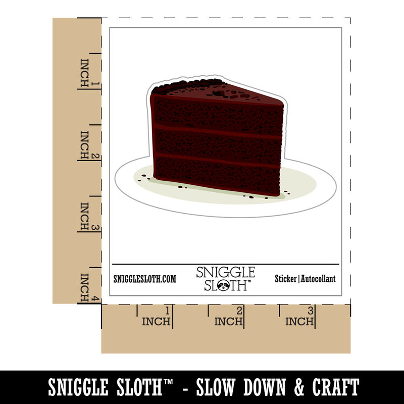Slice of Decadent Chocolate Devil's Food Cake Waterproof Vinyl Phone Tablet Laptop Water Bottle Car Window Bumper Decal Sticker Set - 5 Pack
