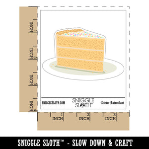 Slice of Yellow Birthday Cake Waterproof Vinyl Phone Tablet Laptop Water Bottle Car Window Bumper Decal Sticker Set - 5 Pack