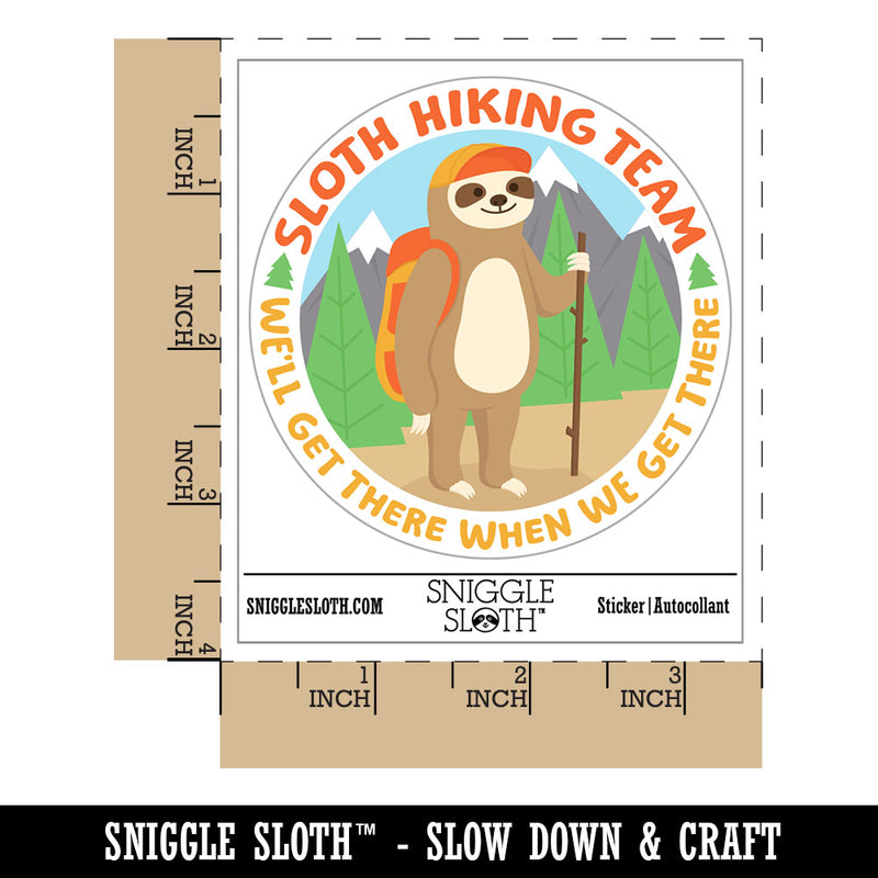Sloth Hiking Team Waterproof Vinyl Phone Tablet Laptop Water Bottle Car Window Bumper Decal Sticker Set - 5 Pack