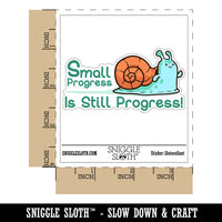 Small Progress is Still Progress Motivational Snail Waterproof Vinyl Phone Tablet Laptop Water Bottle Car Window Bumper Decal Sticker Set - 5 Pack