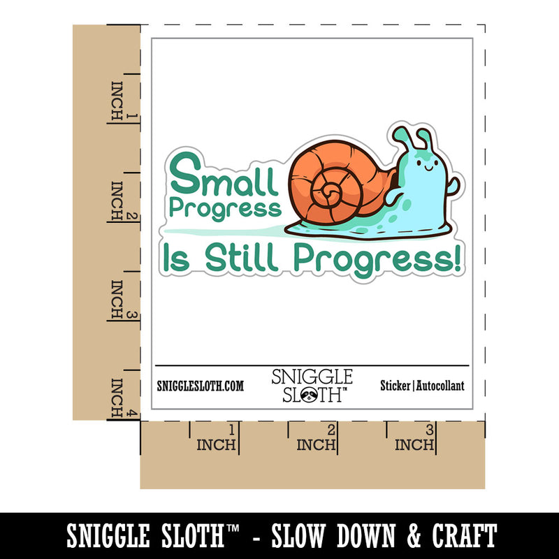 Small Progress is Still Progress Motivational Snail Waterproof Vinyl Phone Tablet Laptop Water Bottle Car Window Bumper Decal Sticker Set - 5 Pack