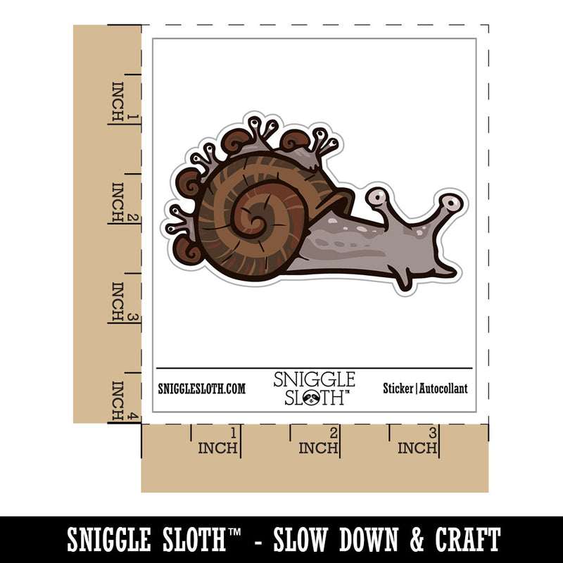 Snail with Babies on Shell Mother Father Parenthood Waterproof Vinyl Phone Tablet Laptop Water Bottle Car Window Bumper Decal Sticker Set - 5 Pack