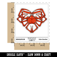 Snow Crab Legs Seafood Heart Waterproof Vinyl Phone Tablet Laptop Water Bottle Car Window Bumper Decal Sticker Set - 5 Pack