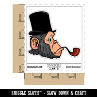 Sophisticated Chimp Ape Monkey Top Hat Pipe Waterproof Vinyl Phone Tablet Laptop Water Bottle Car Window Bumper Decal Sticker Set - 5 Pack